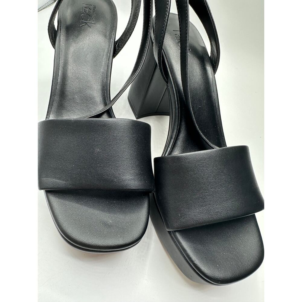 Womens Nordstrom Rack Kansel Black Platform Heels Sandals Size 8.5 B Party - Picture 2 of 5